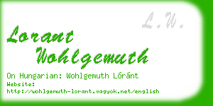 lorant wohlgemuth business card