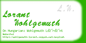 lorant wohlgemuth business card